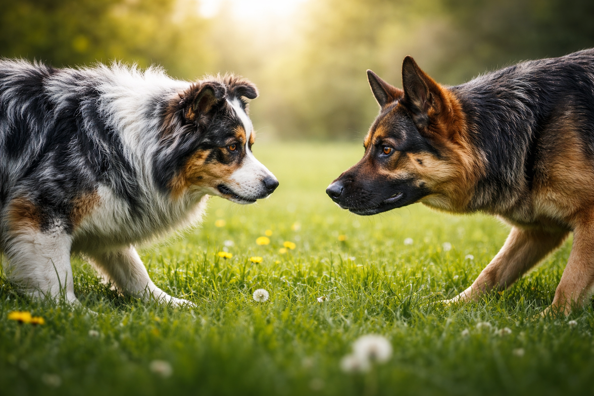 Wie verhalten wir uns richtig, wenn unser Hund sich mit einem anderen Hund beißt?