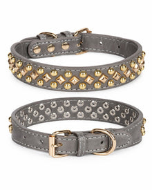 Nieten-Lederhalsband im Retro-Look