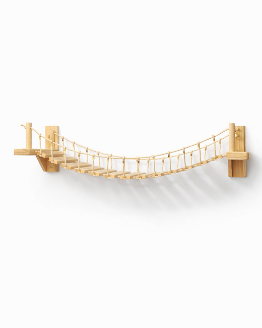 Wall-Mounted Cat Bridge Made of Pine Wood & Sisal (90 cm) – Catwalk for Climbing & Balancing