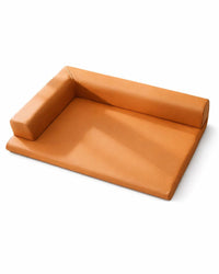 L-shaped faux leather dog mat