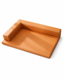 L-shaped faux leather dog mat