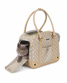 Luxus-Tragetasche mit atmungsaktiven Mesh-Einsätzen für Hunde & Katzen