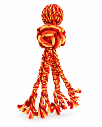 KONG Wubba Weave with Rope L – Seilspielzeug zum Zerren, Werfen & Kauen
