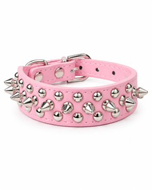 Stylish PU dog collar with studs