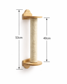 Wand-Kratzsäule 53 cm aus Holz & Sisal – platzsparender Kratzposten für Katzen
