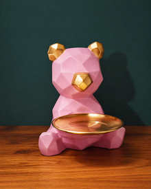 Geometrisches Bären-Tablett – stilvolle Deko-Ablage mit Maßen für Schlüssel, Schmuck & Snacks
