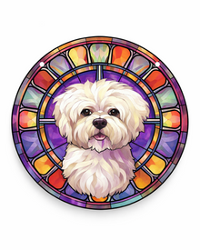 Regenbogenpfote Fensteranhänger – Hunde-Motiv im „Stained-Glass“-Look