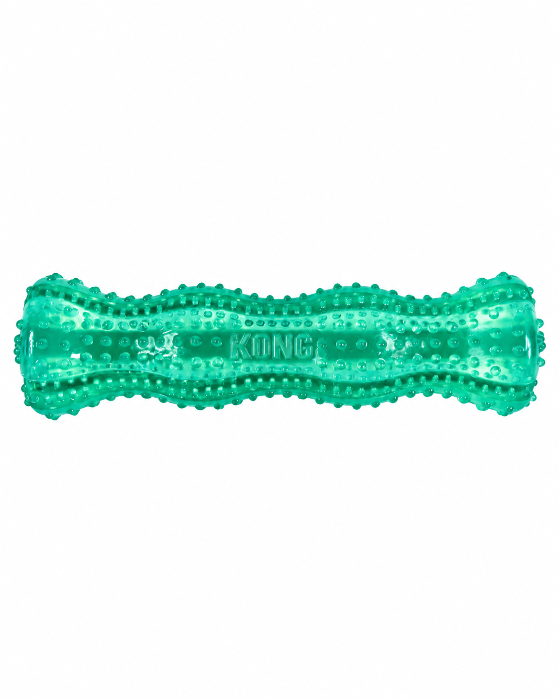 KONG Squeezz Dental Stick grünes Kauspielzeug für Hunde mit Noppen und Snack-Verstecken