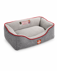 Kuscheliges Hundesofa im College-Look mit wendbarem Innenkissen