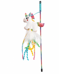 AFP - Catoon Unicorn Wand – Katzenangel mit Einhorn, Catnip, Federn & Knistern