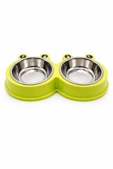 Double Bowl for Dogs & Cats – Stainless Steel & ABS
