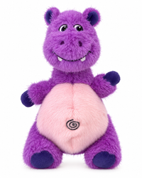 KONG Knots Belly Hippo – Plüschspielzeug mit Seilball & Quietscher