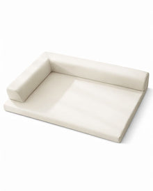 L-shaped faux leather dog mat