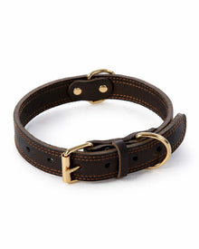 Leather dog collar made of cowhide