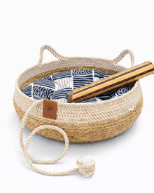 Summer rattan cat bed with scratching surface
