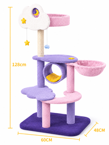 Large Cat Scratching Post with Jumping Platforms & Play Fun