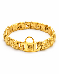 Titan Steel Dog Collar with Bulldog Links - Luxurious Statement Collar for Strong Dogs