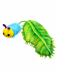 KONG Flingeroos Caterpillar – Katzenspielzeug mit Raupe, Knisterblatt & Catnip