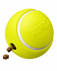 KONG Rewards Tennisball gelber Futterball für Hunde zum Befüllen mit Trockenfutter und Leckerlis