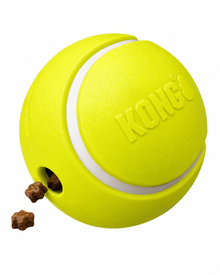 KONG Rewards Tennisball gelber Futterball für Hunde zum Befüllen mit Trockenfutter und Leckerlis