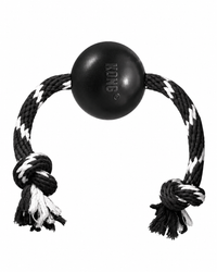 KONG Extreme Ball with Rope L – robuster Naturkautschukball mit Baumwollseil