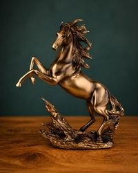 Strongwell Horse Figurine in Antique Copper Finish – Elegant European-Style Decorative Sculpture