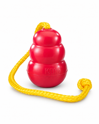 KONG Classic with Rope – Apportier- & Zerrspielzeug mit Wurfseil