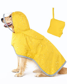 Waterproof Dog Raincoat with Hood & Transparent Visor