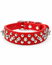 Stylish PU dog collar with studs