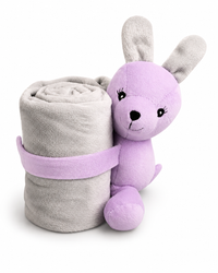 Weiche Welpendecke mit Kuscheltier und Quietsche