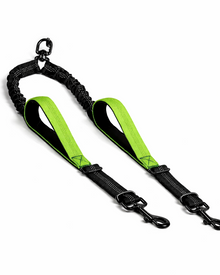 2-in-1 Doppel-Hundeleine mit Stoßdämpfer, Softgriffen & Reflexdetails