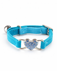 Glitzer-Herz Katzenhalsband mit Glöckchen – weich, verstellbar & bezaubernd