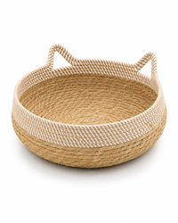 Summer rattan cat bed with scratching surface