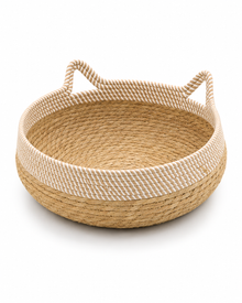 Summer rattan cat bed with scratching surface