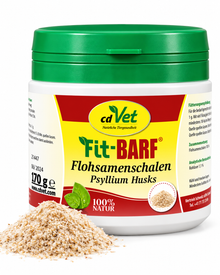 cdVet Fit-BARF Flohsamenschalen – naturreine Ballaststoffe für Hunde & Katzen
