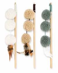 AFP Lambswool Lamb Kebab - Cat Teaser with Catnip, Rattle & Feather 🐱🎣
