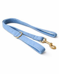 Blaues Samt-Hundehalsband & Leine