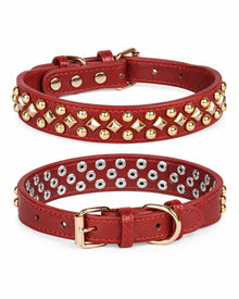 Nieten-Lederhalsband im Retro-Look