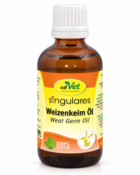 Singulares Weizenkeim-Öl 100 ml – kaltgepresstes Öl für Hunde, Katzen & Tauben