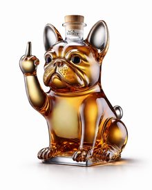 Funny Glass Frenchie Whiskey Bottle