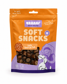 Soft Snack Sushi mit Huhn oder Ente & Fisch - getreidefrei 85 g
