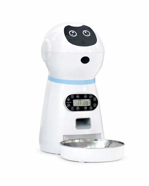 Automatic Pet Feeder for Dogs & Cats with Voice Recorder, Timer & Stainless Steel Bowl