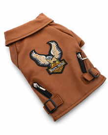 Puppy Rebel Faux Leather Dog Jacket with Eagle Patch 🦅