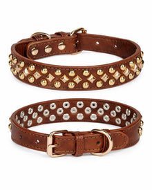Nieten-Lederhalsband im Retro-Look
