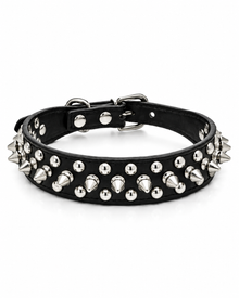 Stylish PU dog collar with studs