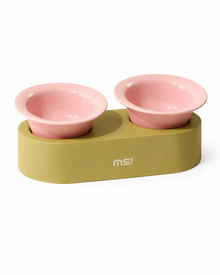Ceramic Double Bowl with Raised Stand | Flauschpalast