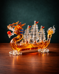 Drachen-Karaffe aus Borosilikatglas – kreative Glasflasche im Segelschiff-Design