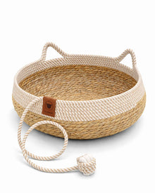 Summer rattan cat bed with scratching surface