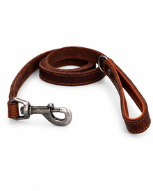 Spotted Pro Leder Hundeleine - Hochwertige Rindsleder-Leine mit gepolstertem Griff