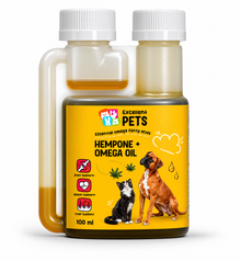 HempOne + Omega Oil - Hanfsamenöl mit Omega-Fettsäuren für Hunde und Katzen